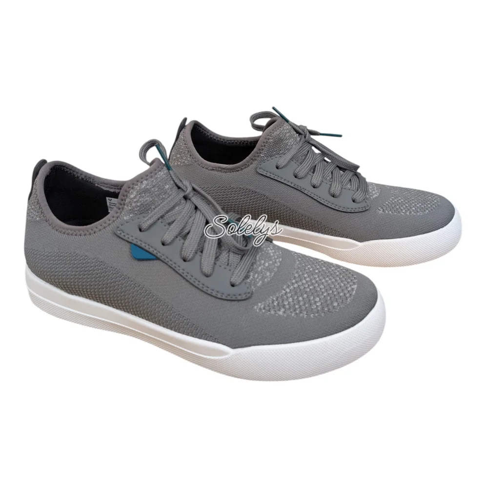 Vessi Weekend Womens 9 Concrete Grey White Waterproof Dyma-Tex Knit Sneaker
